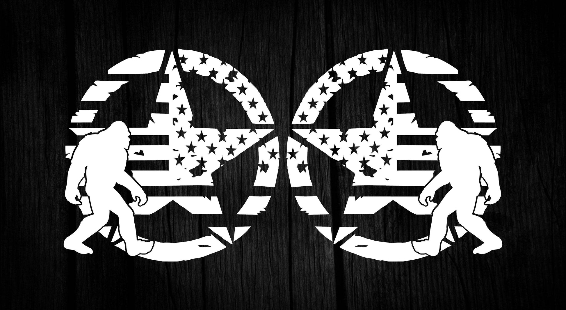 Bigfoot Sasquatch Military Star American Flag Decal Stickers Patriotic Decals For Jeeps, Trucks, SUVs, Cars Side Doors (UNIVERSAL)