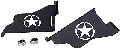 Set of Black Exterior Door Hinge Front Foot Peg Rest Pedal for Jeep Wrangler TJ 1997-2006