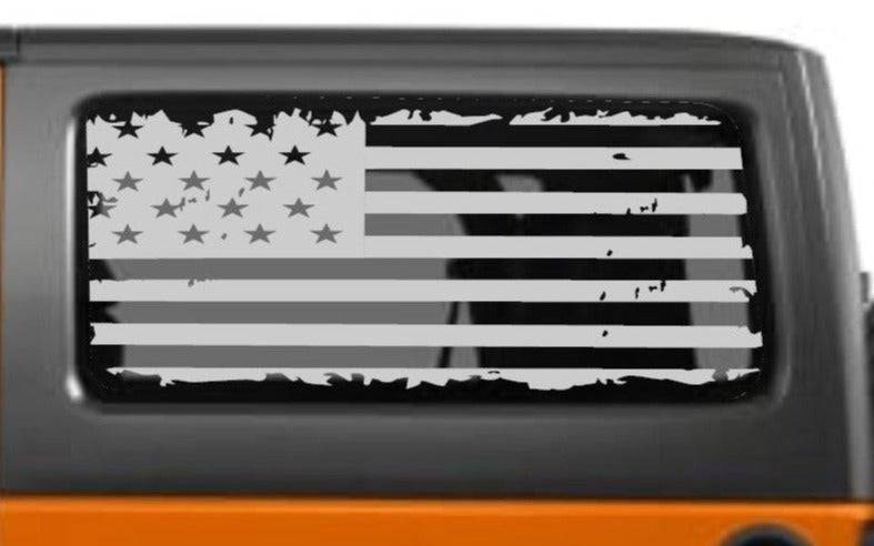 AMERICAN FLAG INSPIRED VINYL DECAL for JEEP WRANGLER 2-DOOR JK 2007-2017