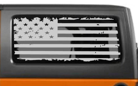 AMERICAN FLAG INSPIRED VINYL DECAL for JEEP WRANGLER 2-DOOR JK 2007-2017