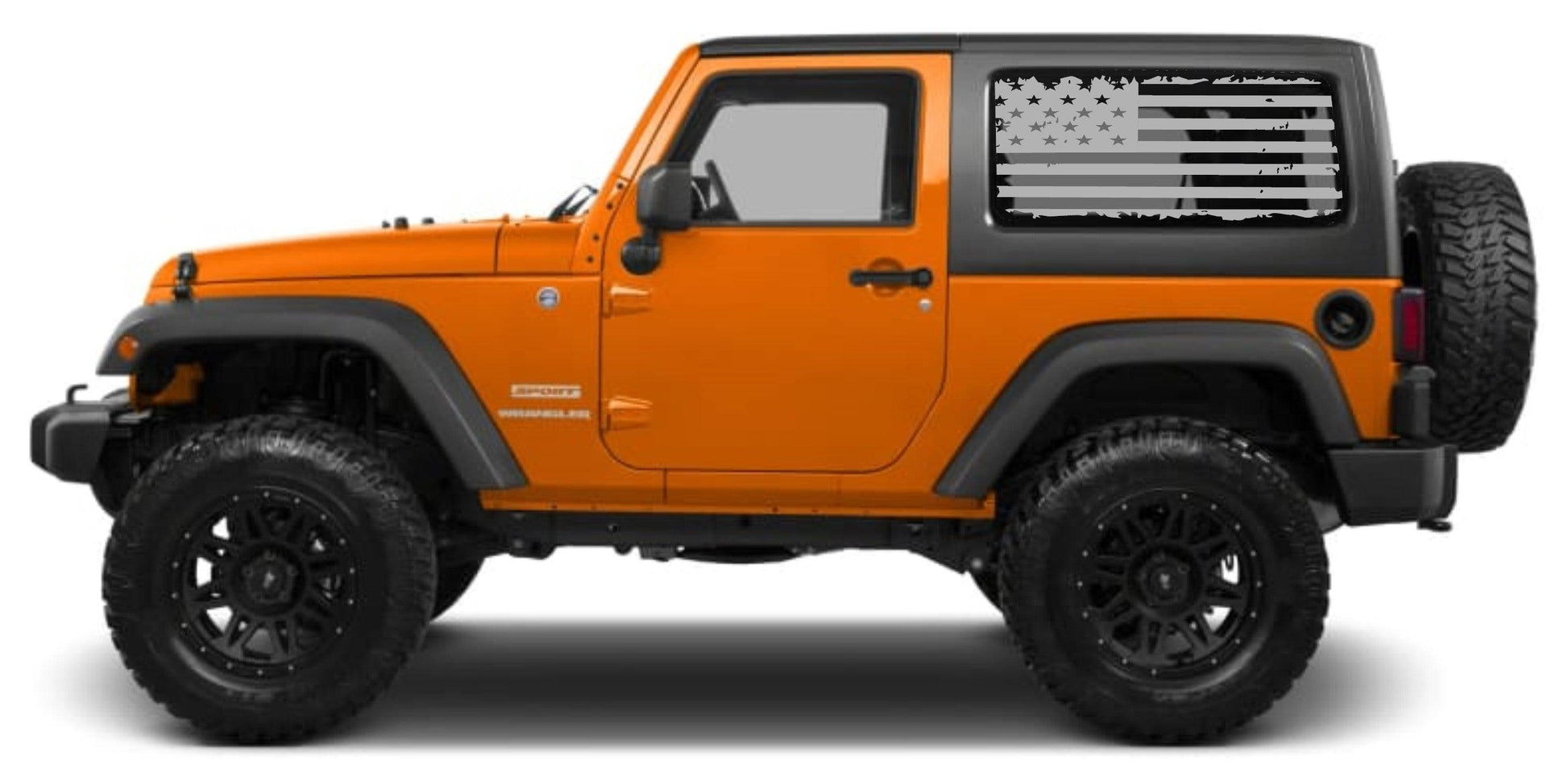 AMERICAN FLAG INSPIRED VINYL DECAL for JEEP WRANGLER 2-DOOR JK 2007-2017