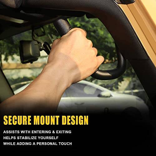 Grab Handles for Jeep Wrangler JK 2007-2018 (2 & 4 Doors) Aluminum Front & Rear Grab Bar - Black