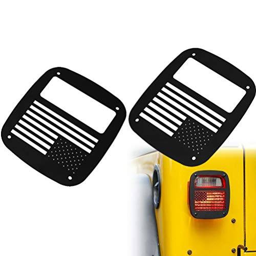 Tail Light Cover Pair American Flag Tail Light Covers Trim Guards Protector Rear Lamp Covers for Jeep for Wrangler TJ 1997-2006