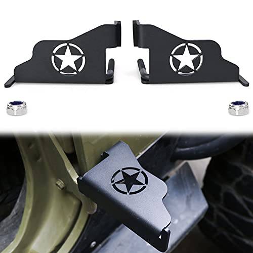 Set of Black Exterior Door Hinge Front Foot Peg Rest Pedal for Jeep Wrangler TJ 1997-2006