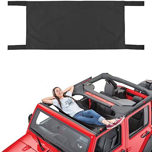 Roof Hammock for Jeep, Sunshade Mesh Cargo Net for Jeep Wrangler TJ YJ JK JKU JL JLU JT 1987-2022