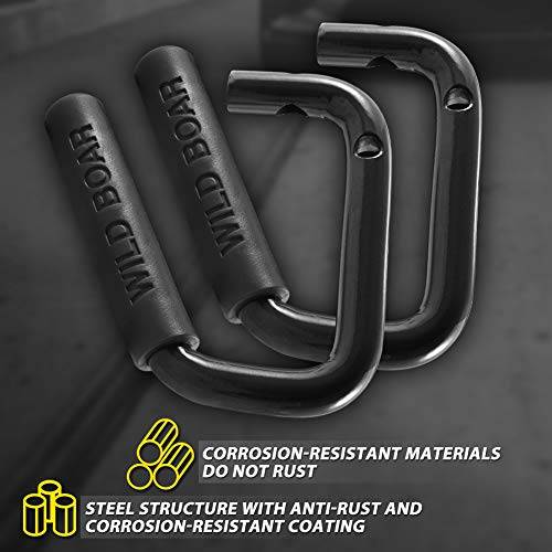 Front Grab Handle Grab Bar Compatible with Jeep Wrangler JK Rubicon Sahara Sport 2007-2017 2/4 Door Solid Steel 2 Pieces
