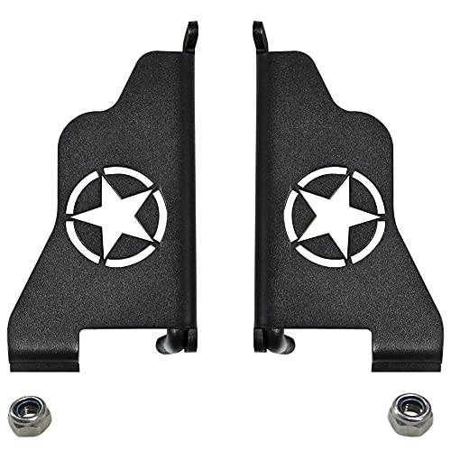 Set of Black Exterior Door Hinge Front Foot Peg Rest Pedal for Jeep Wrangler TJ 1997-2006