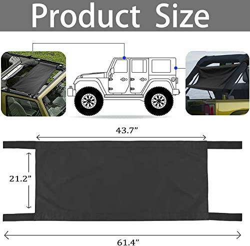 Roof Hammock for Jeep, Sunshade Mesh Cargo Net for Jeep Wrangler TJ YJ JK JKU JL JLU JT 1987-2022
