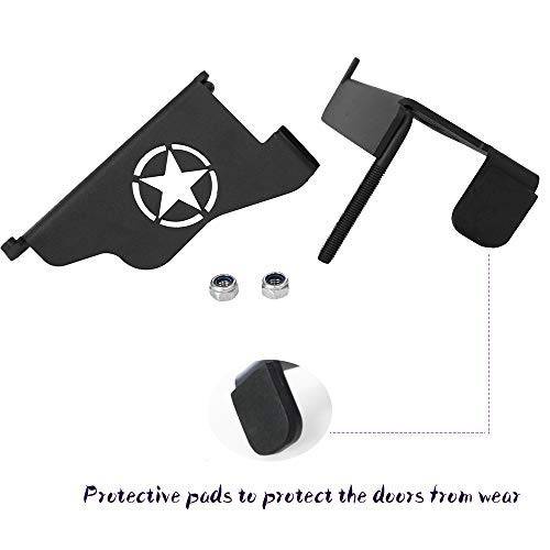 Set of Black Exterior Door Hinge Front Foot Peg Rest Pedal for Jeep Wrangler TJ 1997-2006