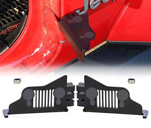 Set of Black Exterior Door Hinge Front Foot Peg Rest Pedal for Jeep Wrangler TJ 1997-2006