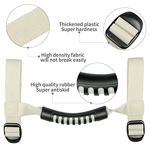 4 x Roll Bar Grab Handles Grip Handle Red Holder Compatible with Jeep Wrangler Accessory 1987-2021 YJ TJ LJ JK JL Sports Sahara Freedom Rubicon X & Unlimited