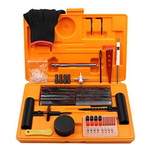 Tire Repair Kit, 37 Pcs Heavy Duty Tire Plug Kit, Universal Tire Repair Tools with Plugs to Fix Punctures and Plug Flats for Cars, Trucks, RV, SUV, ATV