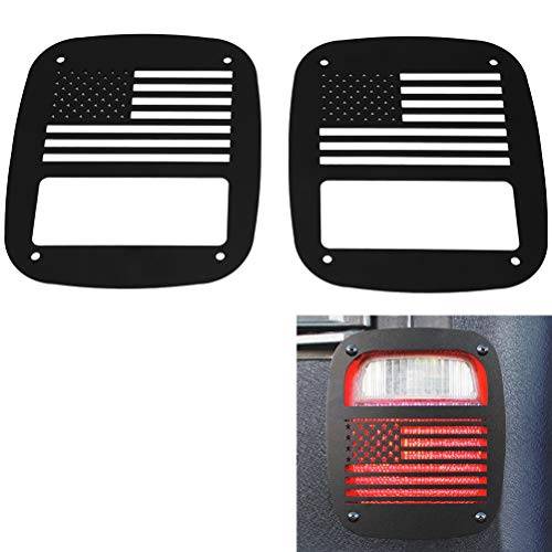 Tail Light Cover Pair American Flag Tail Light Covers Trim Guards Protector Rear Lamp Covers for Jeep for Wrangler TJ 1997-2006