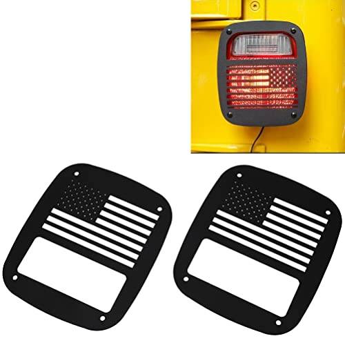 Tail Light Cover Pair American Flag Tail Light Covers Trim Guards Protector Rear Lamp Covers for Jeep for Wrangler TJ 1997-2006