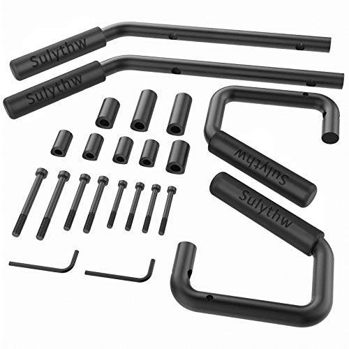 Grab Handles for Jeep Wrangler JK 2007-2018 (2 & 4 Doors) Aluminum Front & Rear Grab Bar - Black