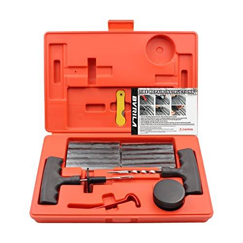Tire Repair Kit, 37 Pcs Heavy Duty Tire Plug Kit, Universal Tire Repair Tools with Plugs to Fix Punctures and Plug Flats for Cars, Trucks, RV, SUV, ATV