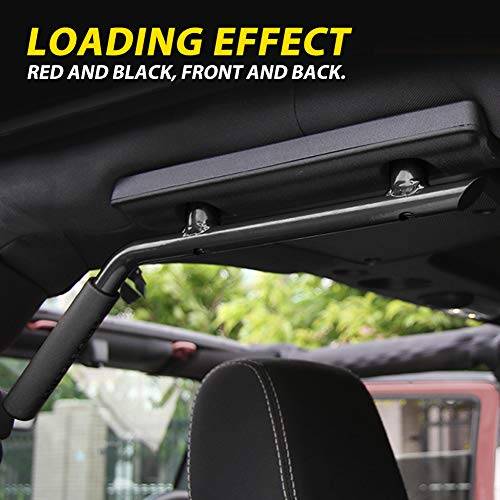 Front Grab Handle Grab Bar Compatible with Jeep Wrangler JK Rubicon Sahara Sport 2007-2017 2/4 Door Solid Steel 2 Pieces