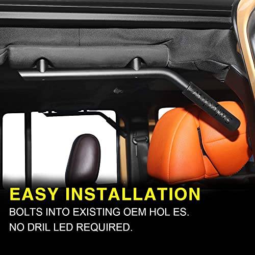 Grab Handles for Jeep Wrangler JK 2007-2018 (2 & 4 Doors) Aluminum Front & Rear Grab Bar - Black