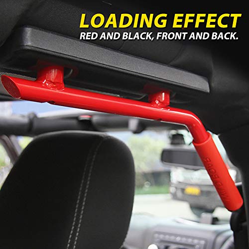 Front Grab Handle Grab Bar Compatible with Jeep Wrangler JK Rubicon Sahara Sport 2007-2017 2/4 Door Solid Steel 2 Pieces