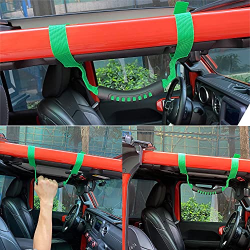 4 x Roll Bar Grab Handles Grip Handle Red Holder Compatible with Jeep Wrangler Accessory 1987-2021 YJ TJ LJ JK JL Sports Sahara Freedom Rubicon X & Unlimited