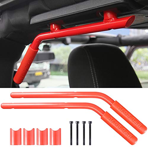 Front Grab Handle Grab Bar Compatible with Jeep Wrangler JK Rubicon Sahara Sport 2007-2017 2/4 Door Solid Steel 2 Pieces