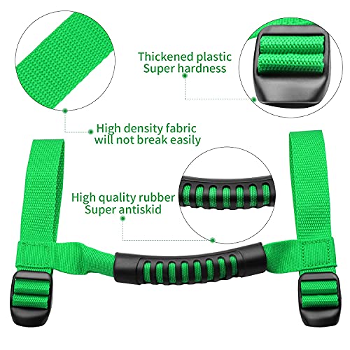 4 x Roll Bar Grab Handles Grip Handle Red Holder Compatible with Jeep Wrangler Accessory 1987-2021 YJ TJ LJ JK JL Sports Sahara Freedom Rubicon X & Unlimited