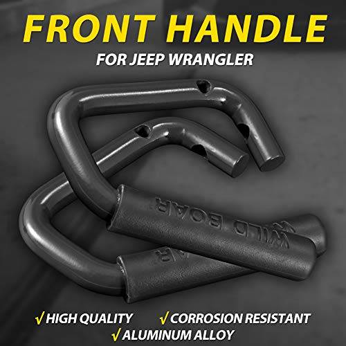 Front Grab Handle Grab Bar Compatible with Jeep Wrangler JK Rubicon Sahara Sport 2007-2017 2/4 Door Solid Steel 2 Pieces