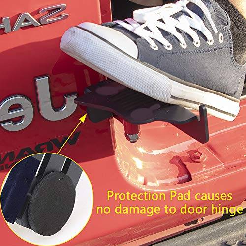 Set of Black Exterior Door Hinge Front Foot Peg Rest Pedal for Jeep Wrangler TJ 1997-2006