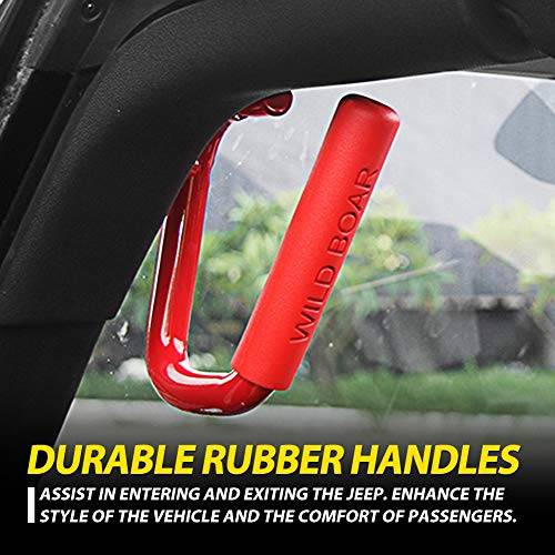 Front Grab Handle Grab Bar Compatible with Jeep Wrangler JK Rubicon Sahara Sport 2007-2017 2/4 Door Solid Steel 2 Pieces