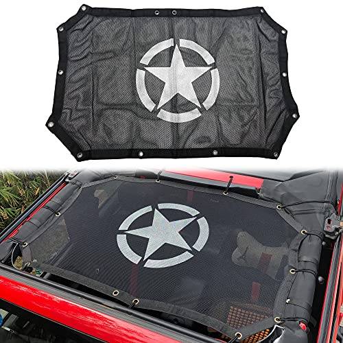 Polyester Mesh Sun Shade Top Cover for Jeep Wrangler JK Sahara Rubicon 2 Doors 2007-2017