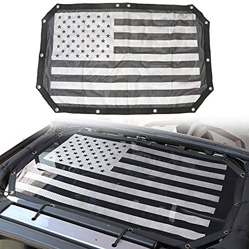 Polyester Mesh Sun Shade Top Cover for Jeep Wrangler JK Sahara Rubicon 2 Doors 2007-2017