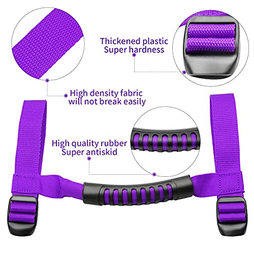 4 x Roll Bar Grab Handles Grip Handle Red Holder Compatible with Jeep Wrangler Accessory 1987-2021 YJ TJ LJ JK JL Sports Sahara Freedom Rubicon X & Unlimited