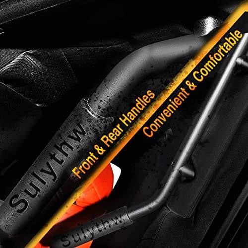 Grab Handles for Jeep Wrangler JK 2007-2018 (2 & 4 Doors) Aluminum Front & Rear Grab Bar - Black