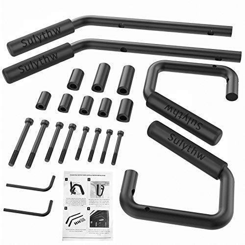 Grab Handles for Jeep Wrangler JK 2007-2018 (2 & 4 Doors) Aluminum Front & Rear Grab Bar - Black