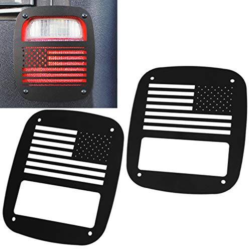 Tail Light Cover Pair American Flag Tail Light Covers Trim Guards Protector Rear Lamp Covers for Jeep for Wrangler TJ 1997-2006