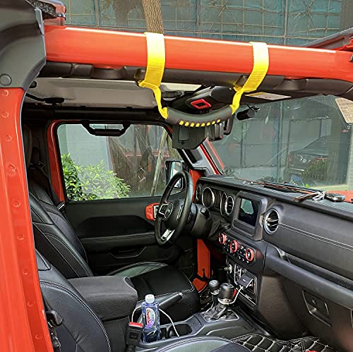 4 x Roll Bar Grab Handles Grip Handle Red Holder Compatible with Jeep Wrangler Accessory 1987-2021 YJ TJ LJ JK JL Sports Sahara Freedom Rubicon X & Unlimited
