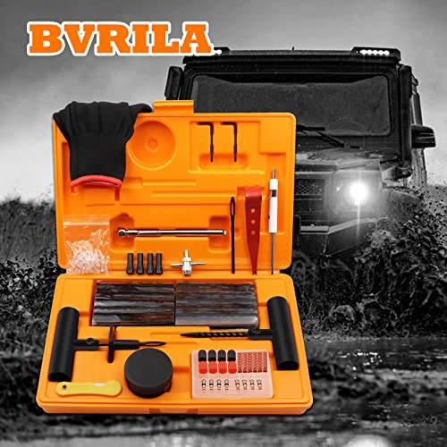 Tire Repair Kit, 37 Pcs Heavy Duty Tire Plug Kit, Universal Tire Repair Tools with Plugs to Fix Punctures and Plug Flats for Cars, Trucks, RV, SUV, ATV