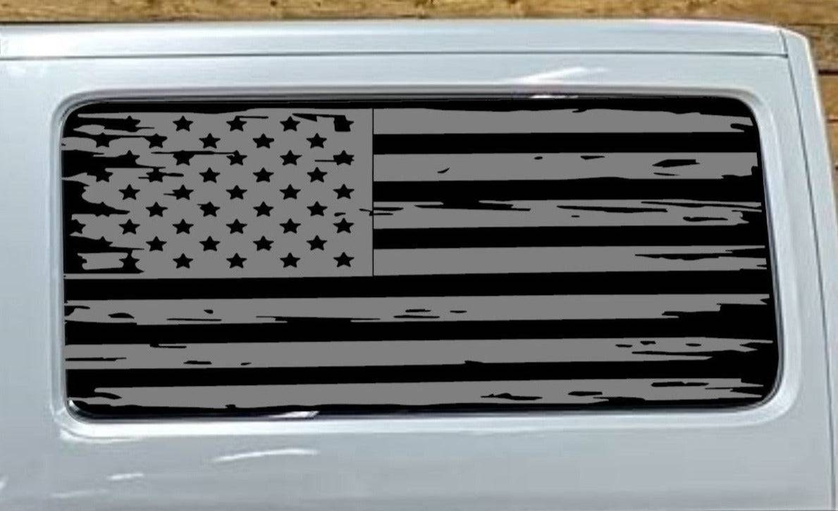 AMERICAN FLAG INSPIRED VINYL DECAL for JEEP WRANGLER 2-DOOR JK 2007-2017