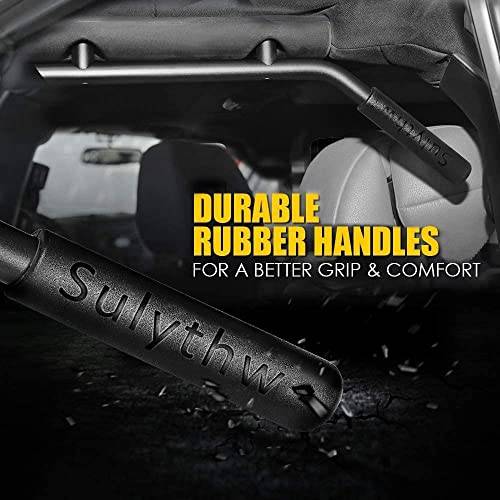 Grab Handles for Jeep Wrangler JK 2007-2018 (2 & 4 Doors) Aluminum Front & Rear Grab Bar - Black