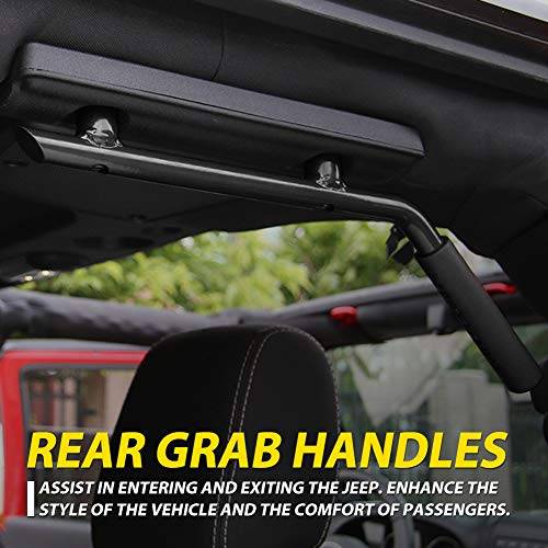 Front Grab Handle Grab Bar Compatible with Jeep Wrangler JK Rubicon Sahara Sport 2007-2017 2/4 Door Solid Steel 2 Pieces