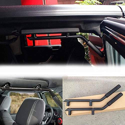 Front Grab Handle Grab Bar Compatible with Jeep Wrangler JK Rubicon Sahara Sport 2007-2017 2/4 Door Solid Steel 2 Pieces