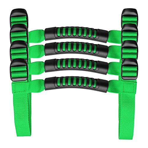 4 x Roll Bar Grab Handles Grip Handle Red Holder Compatible with Jeep Wrangler Accessory 1987-2021 YJ TJ LJ JK JL Sports Sahara Freedom Rubicon X & Unlimited