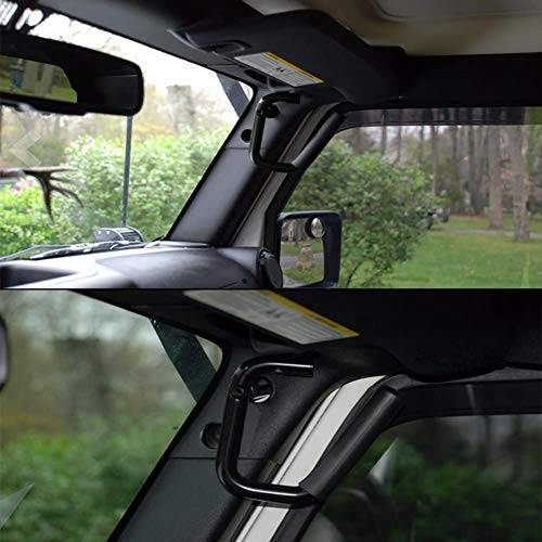 Front Grab Handle Grab Bar Compatible with Jeep Wrangler JK Rubicon Sahara Sport 2007-2017 2/4 Door Solid Steel 2 Pieces