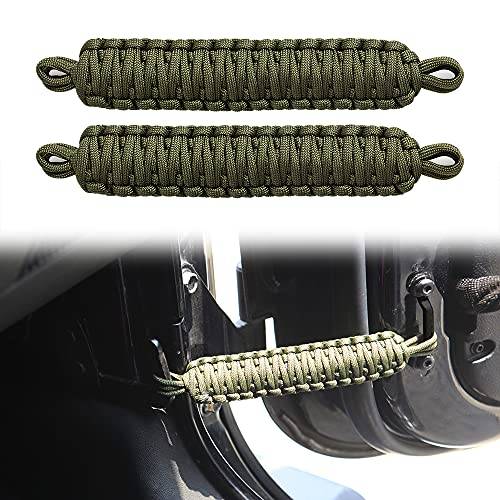 Door Strap for Jeep,Door Limiting Straps 550 Pound Strength Durable Swing Limiter for 1996-2019 Jeep Wrangler CJ YJ TJ JK JKU JL, 2PCS (olive drab)
