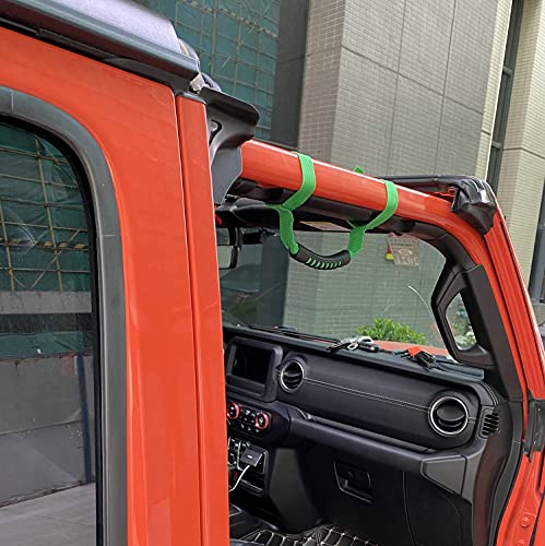 4 x Roll Bar Grab Handles Grip Handle Red Holder Compatible with Jeep Wrangler Accessory 1987-2021 YJ TJ LJ JK JL Sports Sahara Freedom Rubicon X & Unlimited