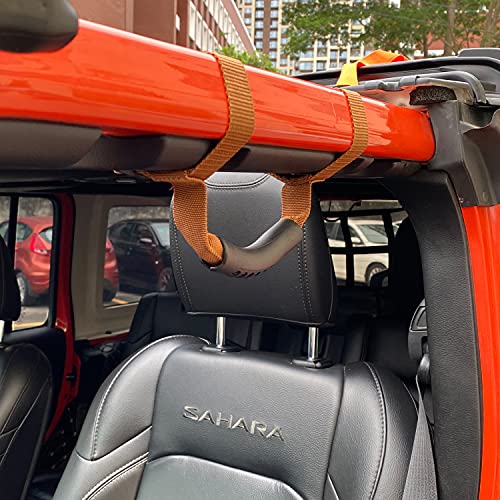 4 x Roll Bar Grab Handles Grip Handle Red Holder Compatible with Jeep Wrangler Accessory 1987-2021 YJ TJ LJ JK JL Sports Sahara Freedom Rubicon X & Unlimited