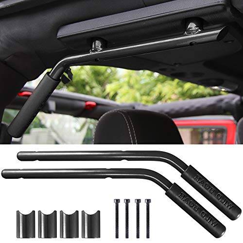 Front Grab Handle Grab Bar Compatible with Jeep Wrangler JK Rubicon Sahara Sport 2007-2017 2/4 Door Solid Steel 2 Pieces
