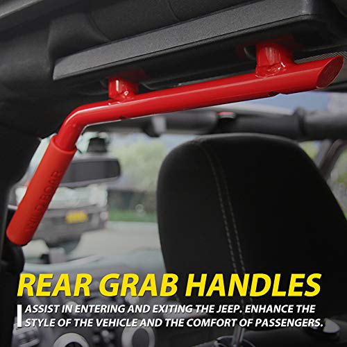 Front Grab Handle Grab Bar Compatible with Jeep Wrangler JK Rubicon Sahara Sport 2007-2017 2/4 Door Solid Steel 2 Pieces