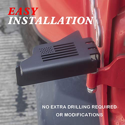 Set of Black Exterior Door Hinge Front Foot Peg Rest Pedal for Jeep Wrangler TJ 1997-2006