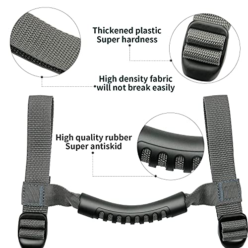 4 x Roll Bar Grab Handles Grip Handle Red Holder Compatible with Jeep Wrangler Accessory 1987-2021 YJ TJ LJ JK JL Sports Sahara Freedom Rubicon X & Unlimited